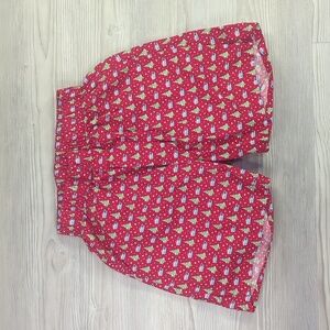 Vineyard Vines XS Christmas boxer shorts pajamas snow tree Santa hat red shorts